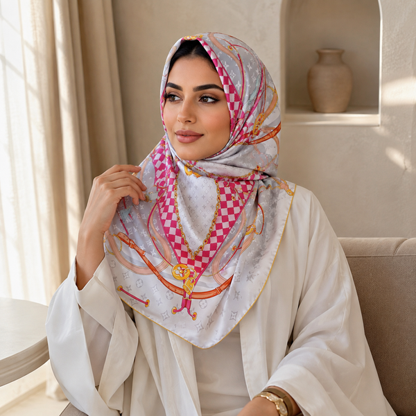 سكارف حرير توت فاخر بطبعة أنيقة