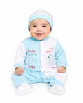 سالوبيت رضيع أخضر نعناعي بتفاصيل مطبوعة مع قبعة – صورة 1