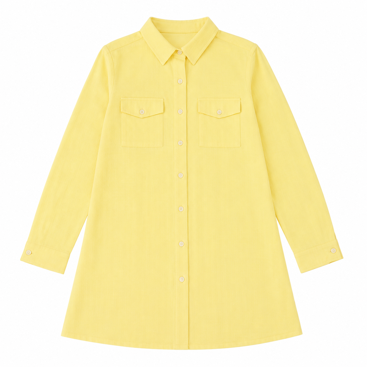 تونيك بناتي أصفر بجيوب أمامية – صورة 1