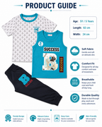 طقم أولادي فيروزي وكحلي بطبعة Success – صورة 6