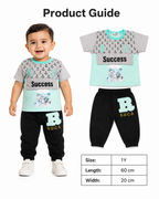 طقم أولادي رمادي وأسود بطبعة Success – صورة 5
