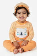 طقم سالوبيت مواليد مخطط بطبعة دب – صورة 2