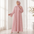 عباية نسائية وردية محتشمة – صورة 1