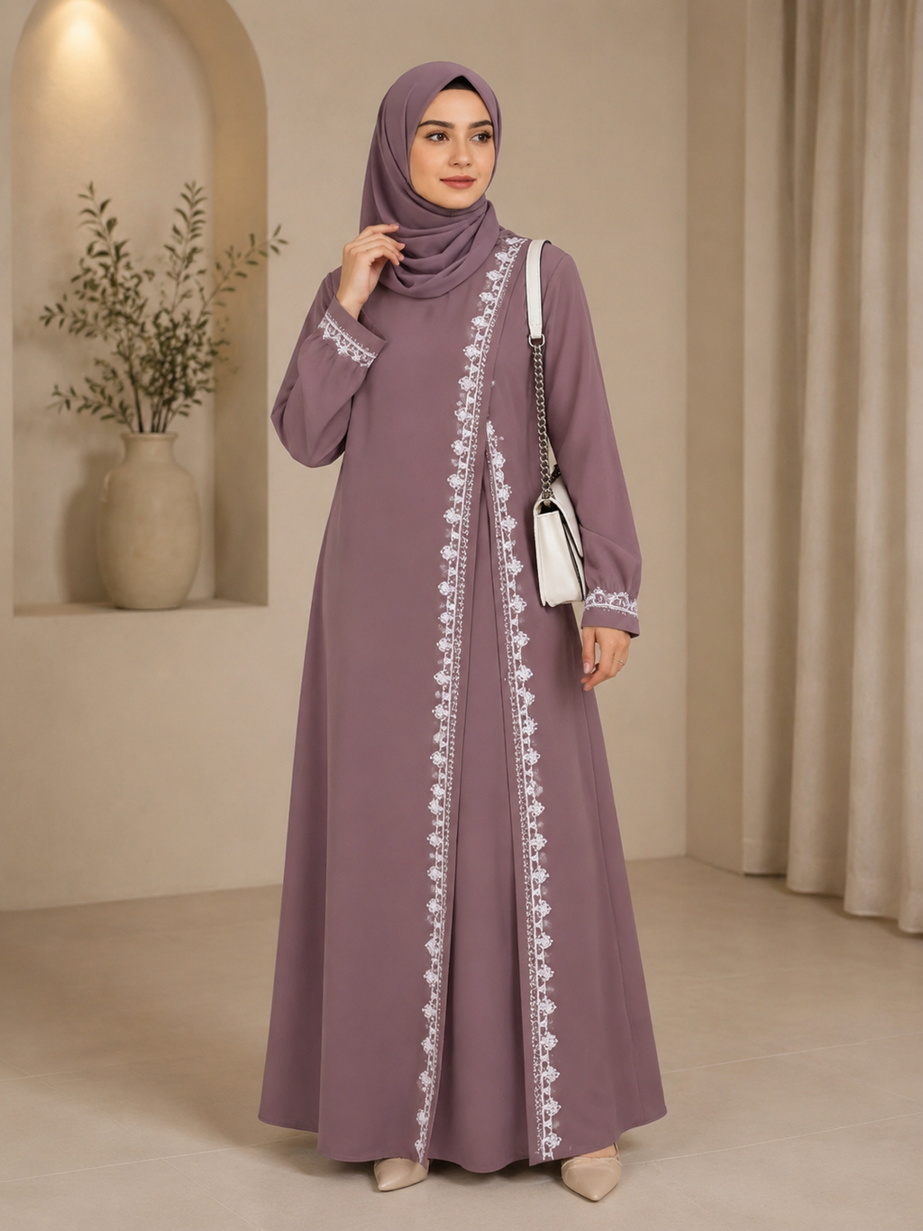 عباية نسائية موف – صورة 1