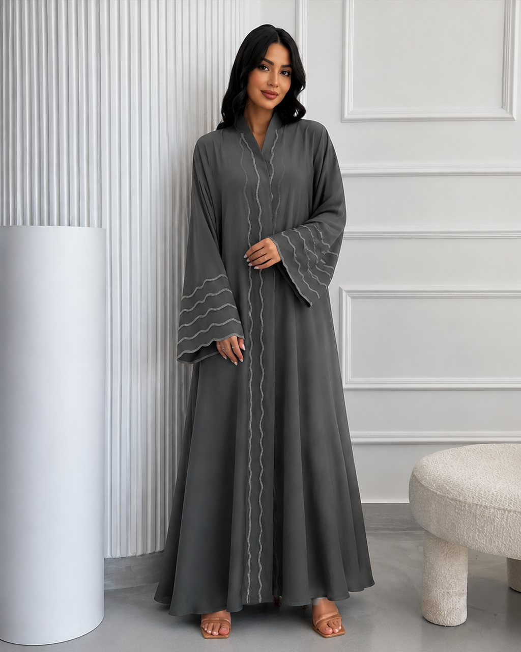 عباية نسائية رمادية – صورة 1