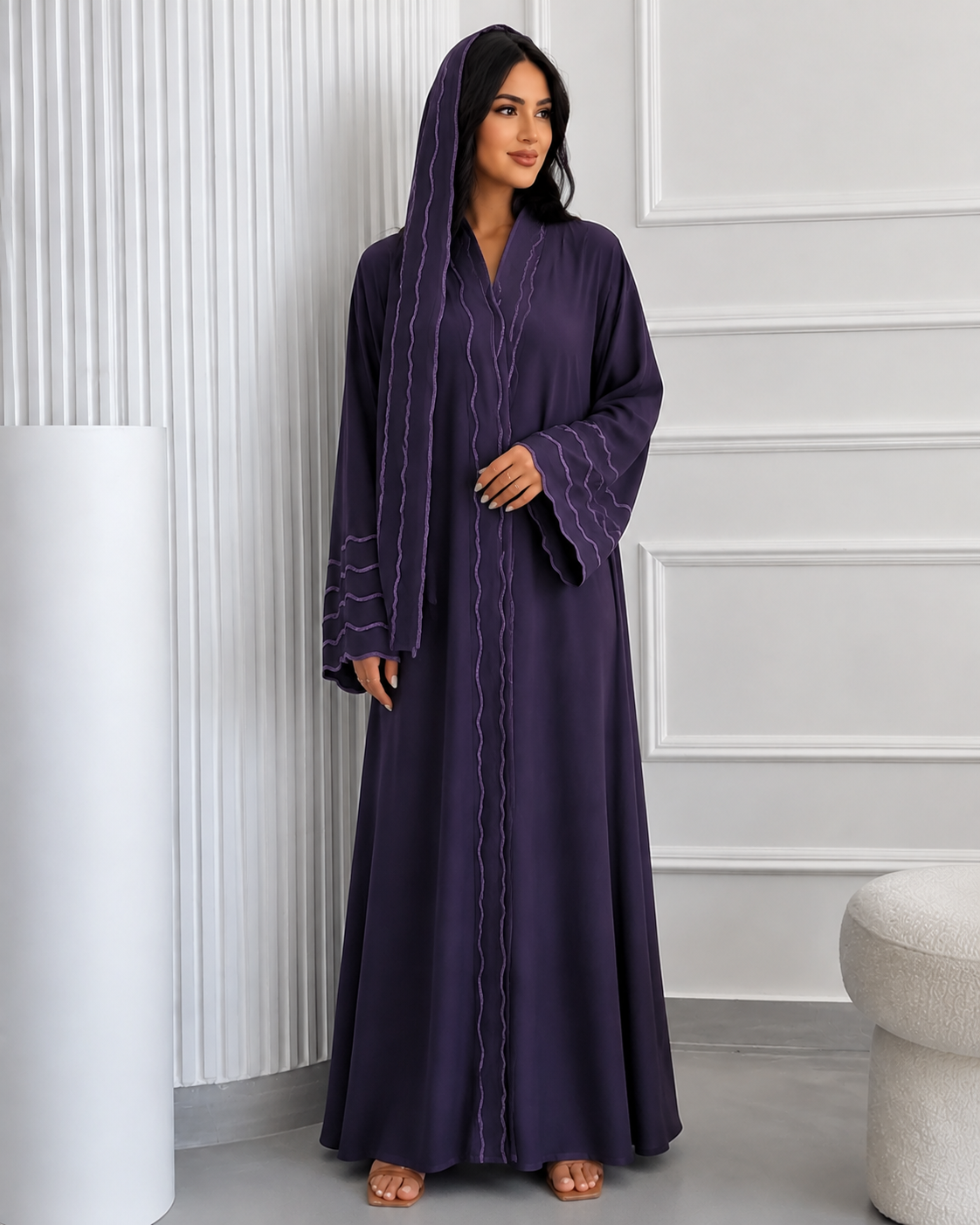عباية نسائية رمادية – صورة 3