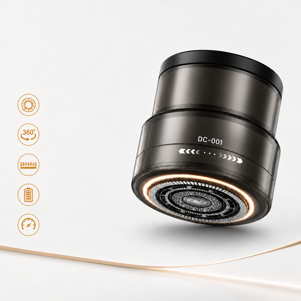 ماكينة حلاقة كهربائية متعددة الاستخدامات DC-001 - شحن USB مع شفرات قابلة للغسل وتصميم مدمج أسود أنيق