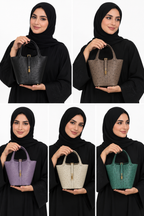 حقيبة سلة نسائية فاخرة من جلد النعام الطبيعي