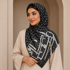 سكارف حرير نسائي بنقشة أنيقة