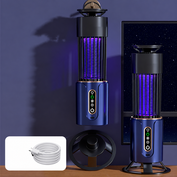 مصيدة ناموس كهربائية Bedabenc 3 في 1 - شفط + صاعق + ضوء UV مع بطارية قابلة للشحن