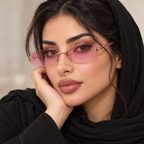إطار ذهبي، عدسة وردية