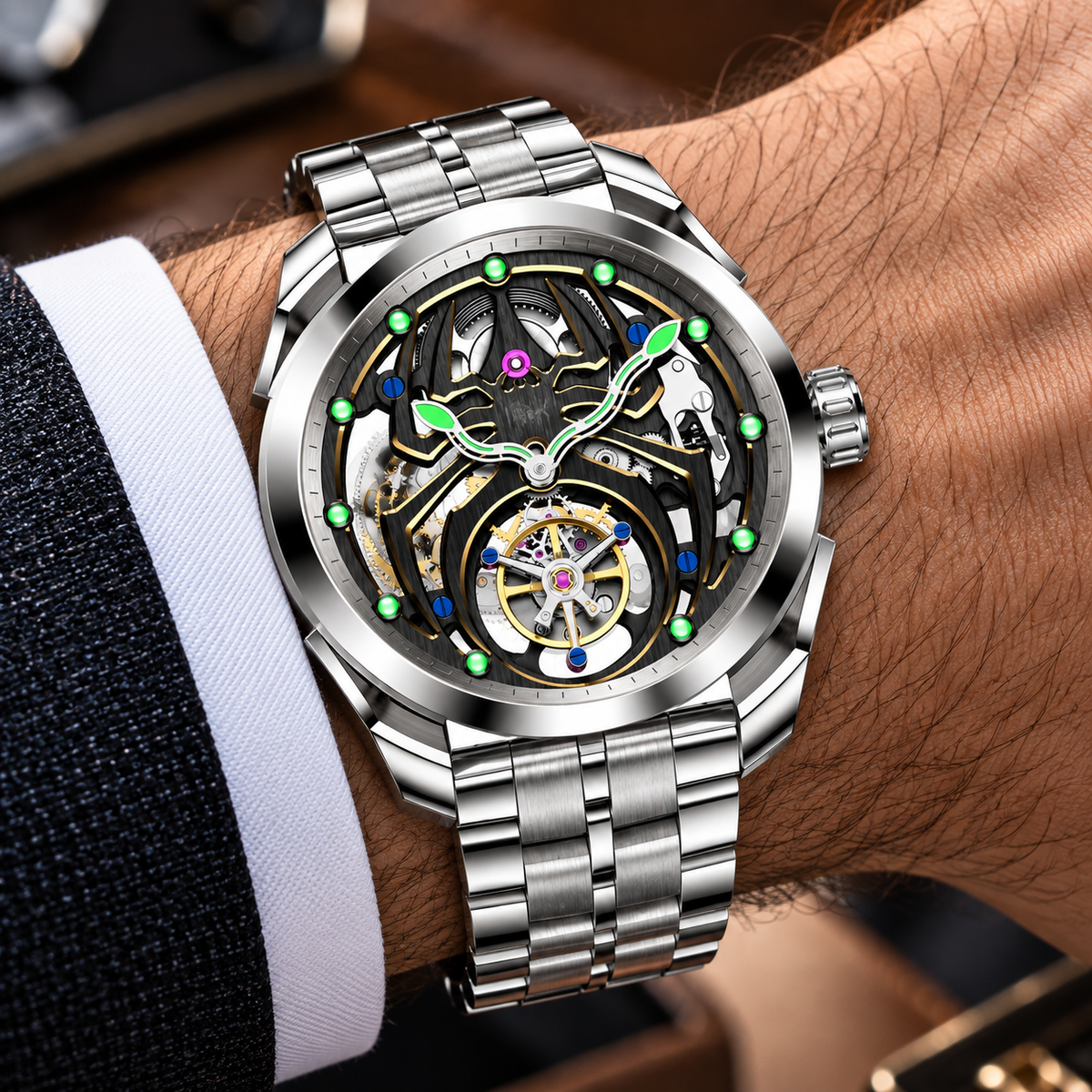 فضي × أخضر