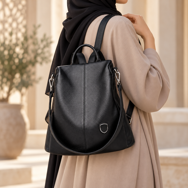 حقيبة ظهر لمسة الأناقة الجلدية بتصميم عصري فاخر
