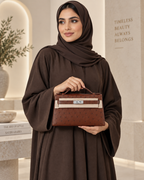 حقيبة نسائية ميني من جلد النعام الطبيعي بقفل معدني