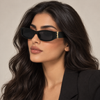 إطار أسود لامع، عدسة سوداء رمادية