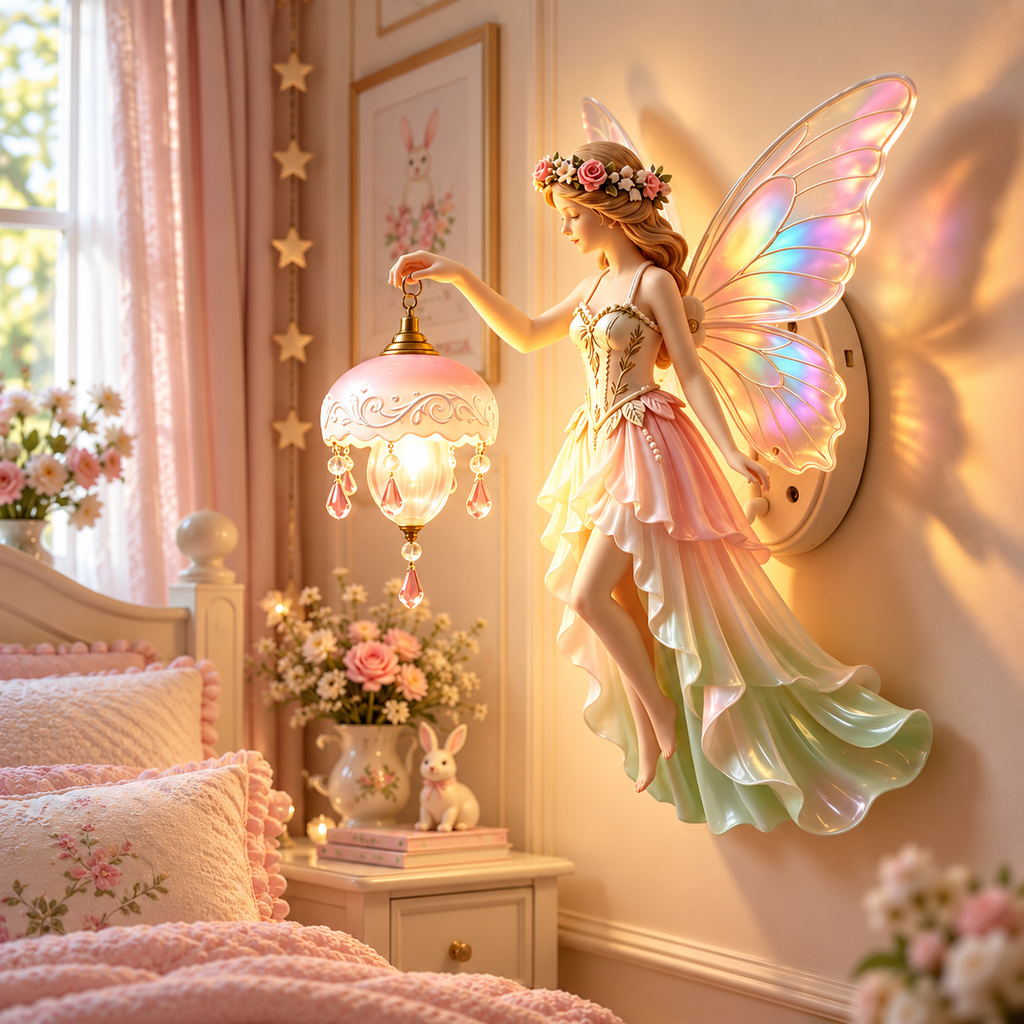 Flower Fairy Elf Wall Lamp
