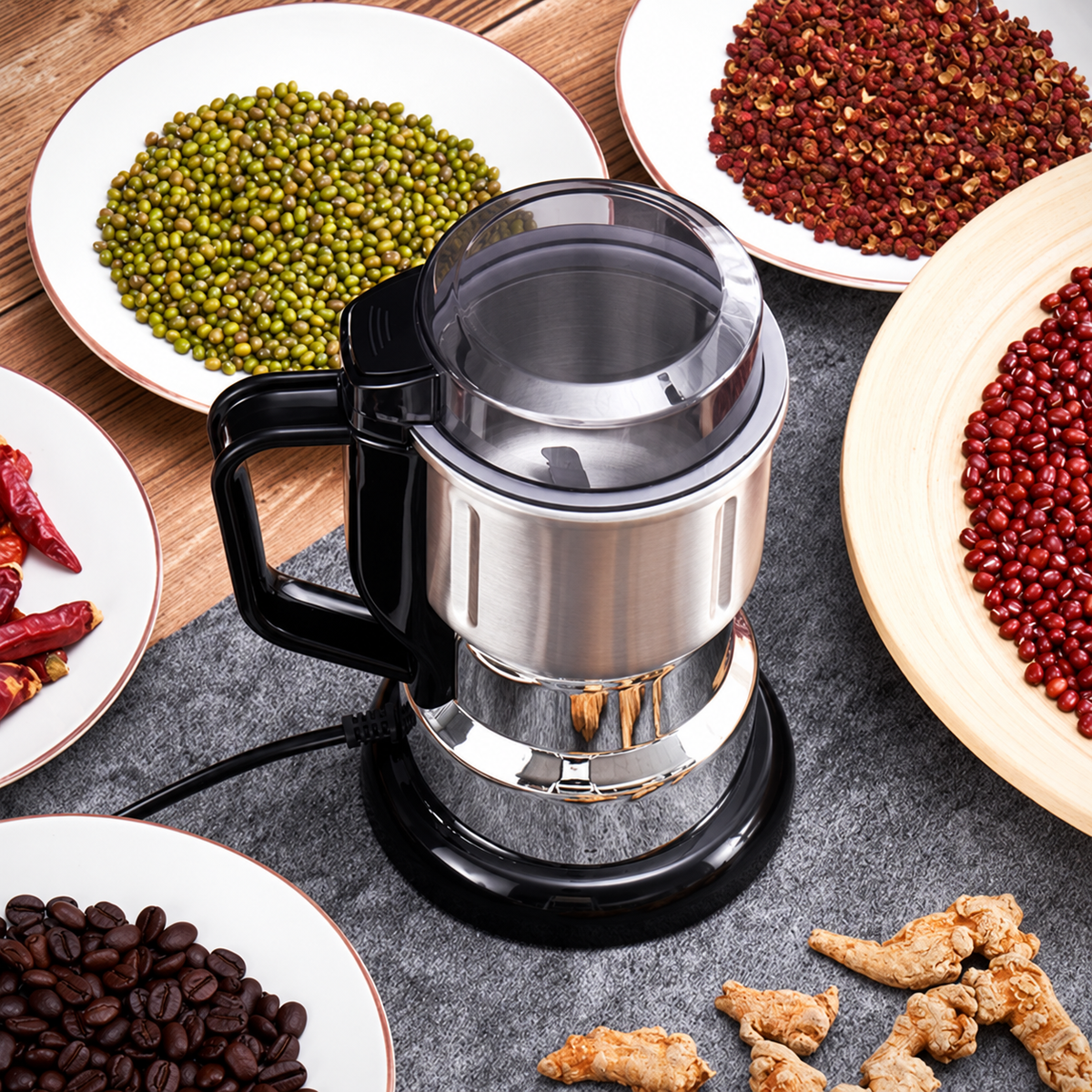 طاحونة سوداء + 3 شفرات (Black Grinder + 3 Blade Sets)
