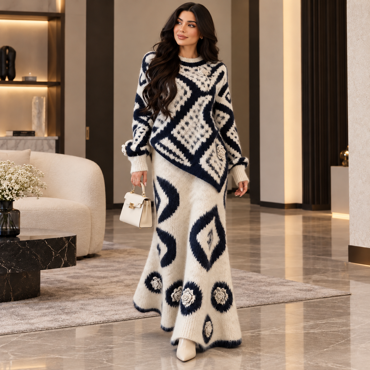 أسود (توب + تنورة)