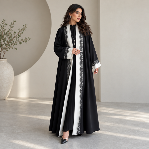 عبايا محتشمه بلمسات الدانتيل الراقية
