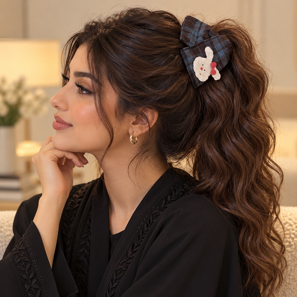 مثلث أرنب بفيونكة حمراء