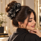 أسود شبكي مع تفاصيل كريستال