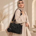 حقيبة يد نسائية كبيرة من جلد التمساح الطبيعي