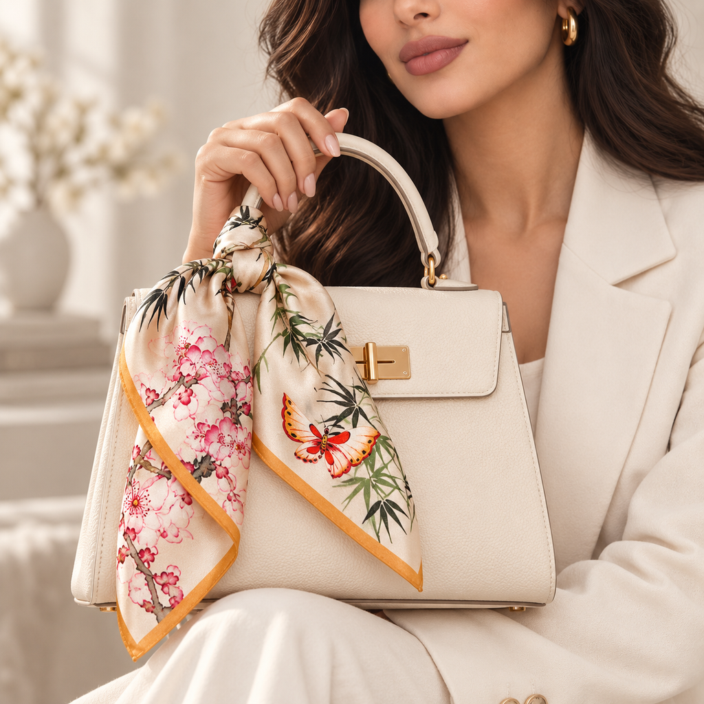 غابة الخيزران وزهور الخوخ