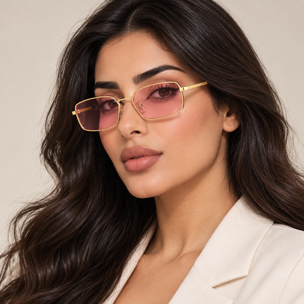 نظارة شمسية Urban Luxe بإطار معدني مربع وحماية UV400