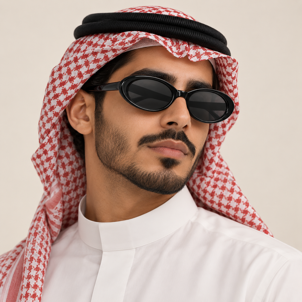 عدسه رمادية بإطار أسود