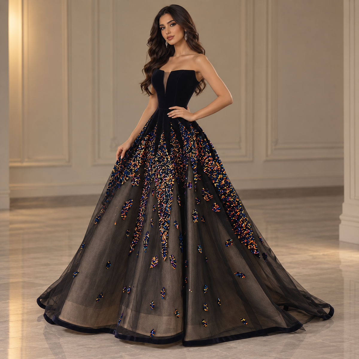 أسود طويل