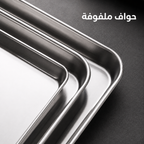صينية ستانلس ستيل 304 فاخرة متعددة الاستخدامات — مربعة وعميقة لتقديم الطعام، التنظيم، أو الديكور المنزلي