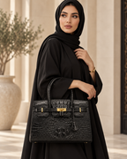 حقيبة يد نسائية فاخرة من جلد التمساح الطبيعي