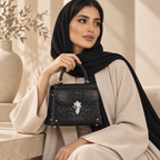 حقيبة كتف نسائية صغيرة من جلد التمساح الطبيعي