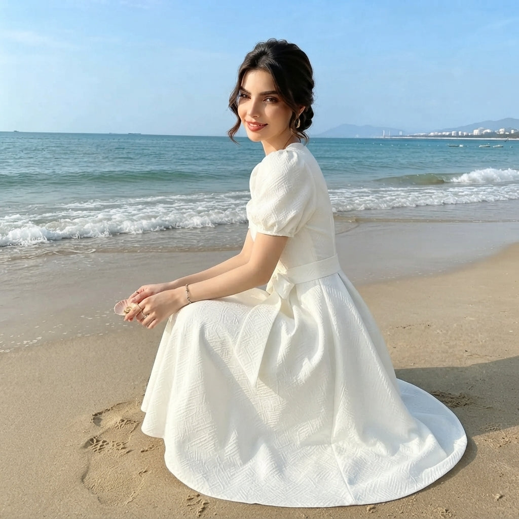 فستان لؤلؤة الأناقة – فستان أنثوي راقٍ
