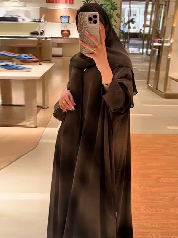 عباية نسائية طويلة أنيقة بلون القهوة