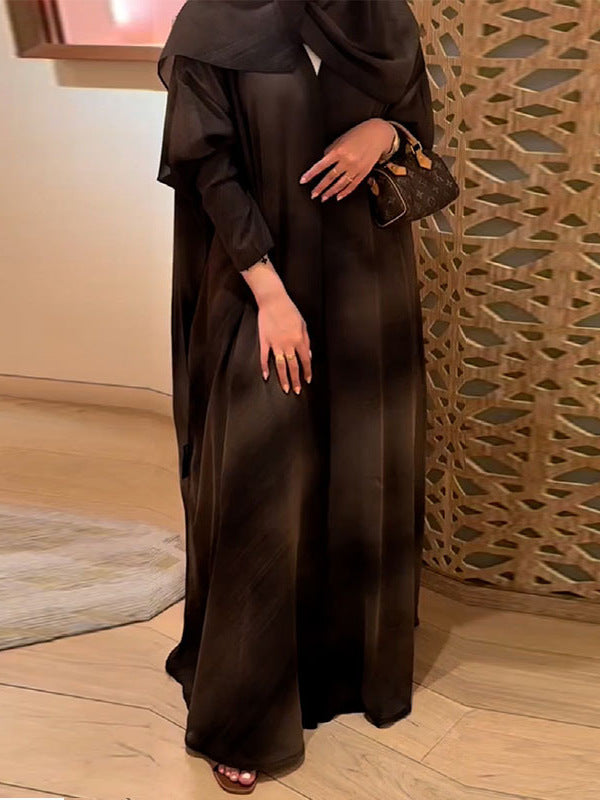 عباية نسائية طويلة أنيقة بلون القهوة
