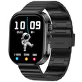 أسود بسوار سيليكون رياضي (Black Silicone)