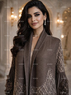 كارديجان نسائي طويل بليسيه مزين بالكريستال — MI-34457135
