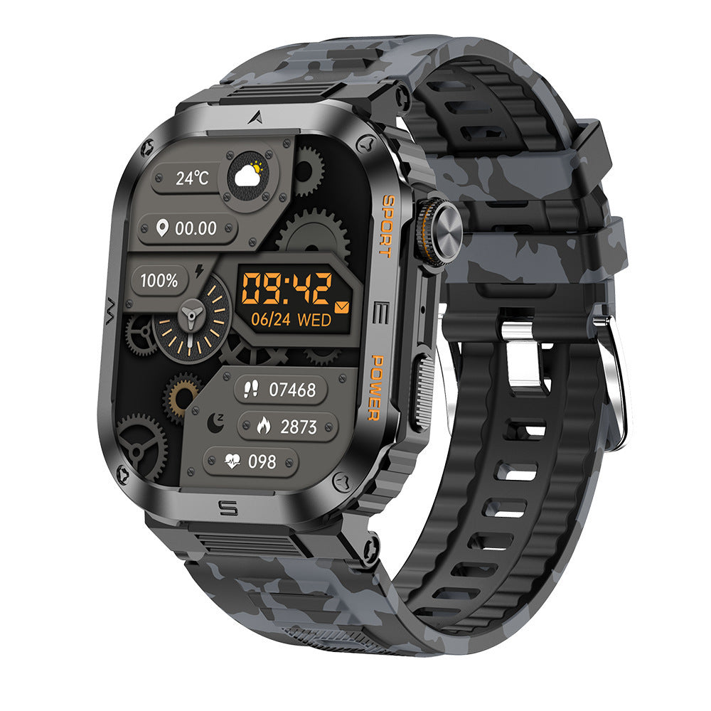 أسود بسوار فولاذي (Metal Strap)