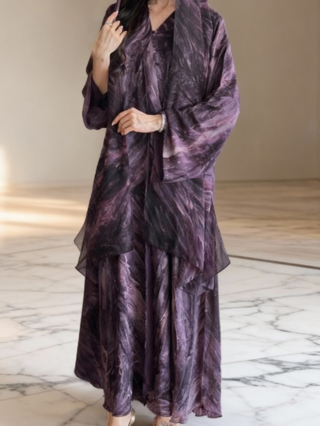 فستان فضفاض أنيق بتفاصيل الطيات