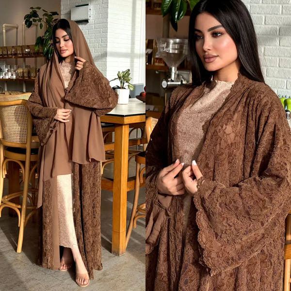 طقم كارديجان طويل نسائي بقطعتين، معطف بأكمام طويلة وشال رأس، بتصميم أنيق وكاجوال