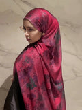 شال نسائي مطبوع بنقشة رخامية — MI-02385199