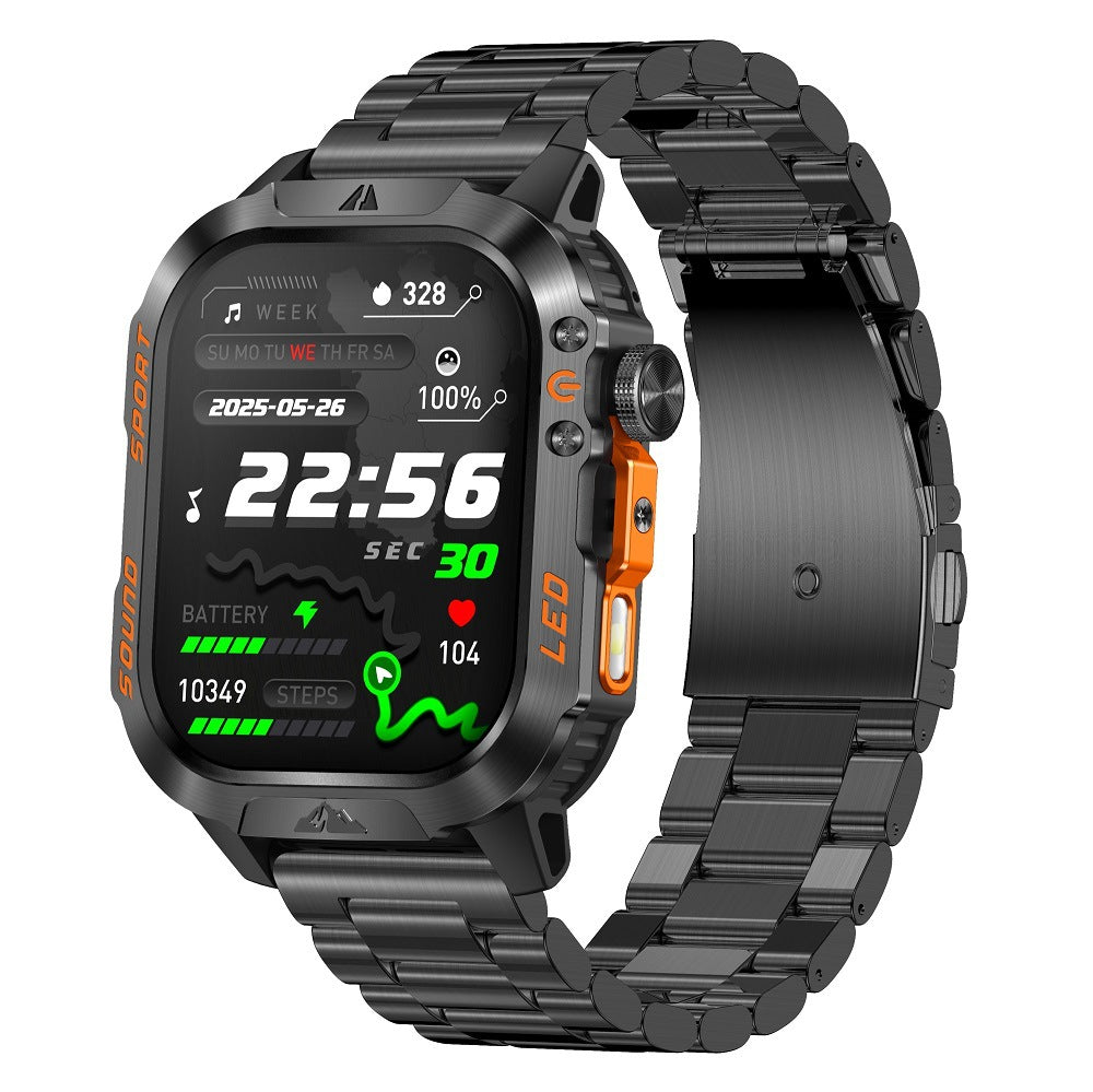 أسود بسوار معدني (Metal Strap)