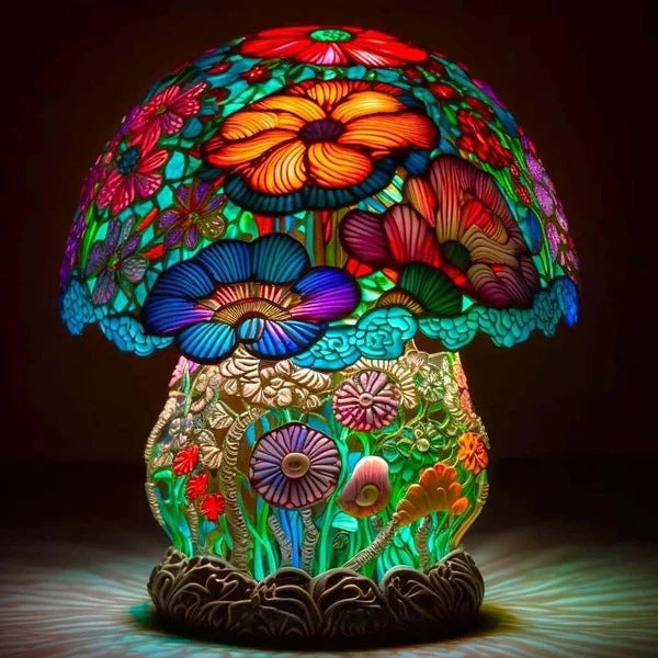 مصباح فطر سحاري بإضاءة LED ملونة - 8 تصاميم مميزة لغرف النوم والديكور (بطارية أو USB)