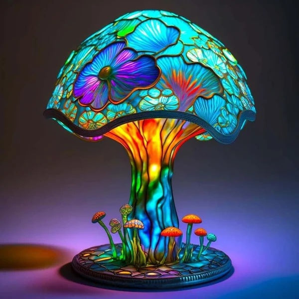 مصباح فطر سحاري بإضاءة LED ملونة - 8 تصاميم مميزة لغرف النوم والديكور (بطارية أو USB)