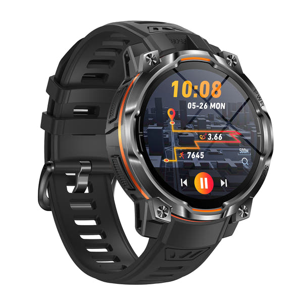 ساعة ذكية KC108 للرياضة الخارجية - شاشة AMOLED بملاحة GPS وبوصلة وخرائط أوفلاين بهيكل ألمنيوم متين