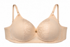 Women's Padded Lace Bra with Adjustable Straps | Hook & Eye Closure, Floral Lace Cups, Wide Underband, Full Coverage, Daily Wear – صورة 4