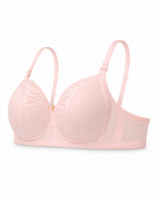 Women's Padded Lace Bra with Adjustable Straps | Hook & Eye Closure, Floral Lace Cups, Wide Underband, Full Coverage, Daily Wear – صورة 2