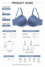 Padded Bra with Adjustable Straps and Back Closure, Size 56 – صورة 1