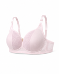 Women's Padded Lace Bra with Adjustable Straps | Hook & Eye Closure, Floral Lace Cups, Wide Underband, Full Coverage, Daily Wear – صورة 1
